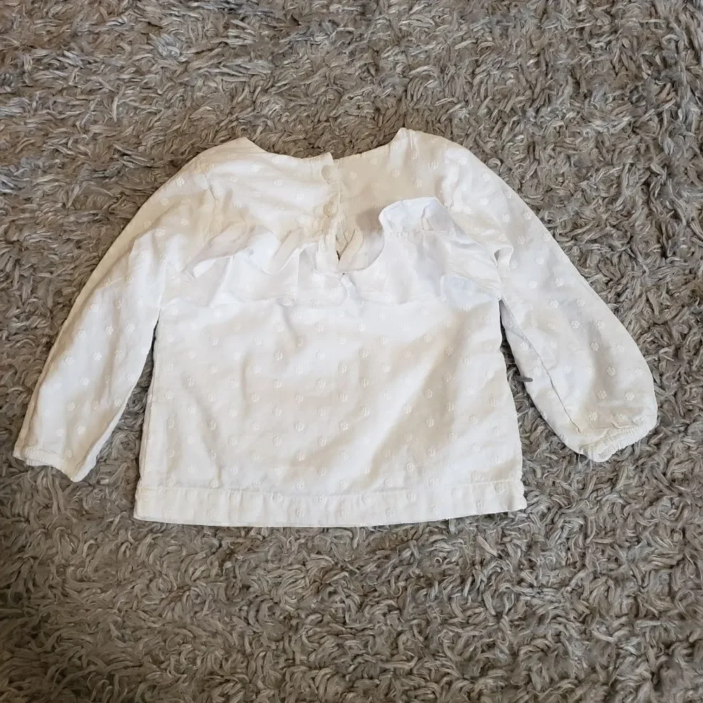 Gymboree Girls White Long Sleeve Blouse 2T